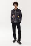 Buy_PAARSH_Gray Polyester Embroidery Designer Apex Drift Jacket _at_Aza_Fashions