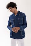 Buy_PAARSH_Blue Denim Shacket _at_Aza_Fashions