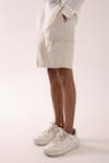 PAARSH_Beige Terrycloth Off-white Terrywool Shorts _Online_at_Aza_Fashions