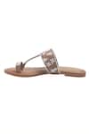Preet Kaur_Brown Embroidery Palm Tan Kolhapuri Sandals _Online_at_Aza_Fashions