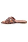 Buy_Preet Kaur_Brown Tan Textured Faux Leather Flats _Online_at_Aza_Fashions