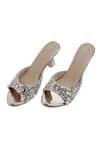 Buy_Preet Kaur_Gold Crystals Embellished Heels _Online_at_Aza_Fashions