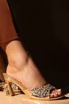 Buy_Preet Kaur_Gold Crystals Embellished Heels _at_Aza_Fashions