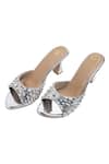 Buy_Preet Kaur_Silver Crystals Embellished Heels _Online_at_Aza_Fashions
