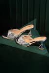 Buy_Preet Kaur_Silver Crystals Embellished Heels _at_Aza_Fashions