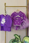 Shop_Rage Attire-Sweta Saria_Purple Silk Embroidery Blend Kurta Set _at_Aza_Fashions