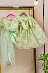 Buy_Rage Attire-Sweta Saria_Mint Organza Sequins Green Designer Lehenga Set _at_Aza_Fashions