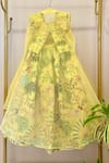 Shop_Rage Attire-Sweta Saria_Yellow Embroidery Jacket Lehenga Set _at_Aza_Fashions