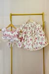 Buy_Rage Attire-Sweta Saria_White Embroidery Floral Print Girls Lehenga Set _at_Aza_Fashions