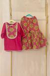 Buy_Rage Attire-Sweta Saria_Pink Embroidery Rani Designer Kurta And Sharara Set _at_Aza_Fashions