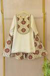 Shop_Rage Attire-Sweta Saria_Ivory Embroidery Kurta Sharara Set _at_Aza_Fashions