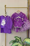 Shop_Rage Attire-Sweta Saria_Purple Organza, Silk Bows Lehenga And Blouse Set _Online_at_Aza_Fashions