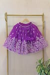 Rage Attire-Sweta Saria_Purple Organza, Silk Bows Lehenga And Blouse Set _at_Aza_Fashions