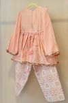 Rage Attire-Sweta Saria_Peach Embroidery Printed Kurta And Pant Set _Online_at_Aza_Fashions