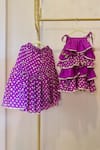 Buy_Rage Attire-Sweta Saria_Purple Chinon Embroidery Layered Tunic And Sharara Set _at_Aza_Fashions