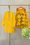 Shop_Rage Attire-Sweta Saria_Yellow Chinon Printed Tunic And Sharara Set _at_Aza_Fashions