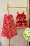 Buy_Rage Attire-Sweta Saria_Red Chinon Layered Tunic And Sharara Set _at_Aza_Fashions