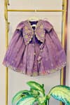 Buy_Rage Attire-Sweta Saria_Purple Tassels, Embroidery Foil Tissue Jacket And Lehenga Set _at_Aza_Fashions