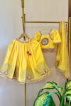 Shop_Rage Attire-Sweta Saria_Yellow Tassels, Embroidery Lehenga Set _at_Aza_Fashions