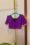 Rage Attire-Sweta Saria_Purple Organza Tassels, Embroidery Lehenga Set _Online_at_Aza_Fashions