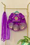 Shop_Rage Attire-Sweta Saria_Purple Organza Tassels, Embroidery Lehenga Set _at_Aza_Fashions