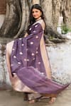 Shop_Naaritva India_Purple Zari Handwoven Work Banarasi Saree With Running Blouse _Online_at_Aza_Fashions