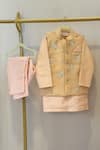 Buy_Rage Attire-Sweta Saria_Pink Embroidery Designer Kurta And Nehru Jacket Set _at_Aza_Fashions