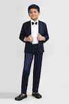 Buy_Petite Pomme_White Cotton, Polyester Navy Blue Designer Suit Set _at_Aza_Fashions