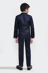 Shop_Petite Pomme_White Cotton, Polyester Navy Blue Designer Suit Set _at_Aza_Fashions