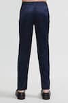 Petite Pomme_White Cotton, Polyester Navy Blue Designer Suit Set _at_Aza_Fashions