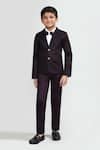 Buy_Petite Pomme_White Cotton, Polyester Wine Designer Boys Suit Set _at_Aza_Fashions