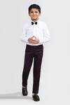 Shop_Petite Pomme_White Cotton, Polyester Wine Designer Boys Suit Set _Online_at_Aza_Fashions