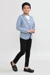 Buy_Petite Pomme_Sky Blue Cotton Striped Blazer Set 