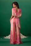 Shop_Shashank Arya_Pink Georgette Crystals, Pearls Digital Print Jumpsuit With Embellishments _at_Aza_Fashions