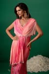 Shashank Arya_Pink Georgette Crystals, Pearls Digital Print Jumpsuit With Embellishments _Online_at_Aza_Fashions