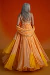 Shop_Shashank Arya_Yellow Georgette, Chiffon Embroidery, Floral Print Anarkali Dress With Dupatta _at_Aza_Fashions
