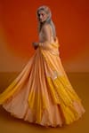 Shop_Shashank Arya_Yellow Georgette, Chiffon Embroidery, Floral Print Anarkali Dress With Dupatta _Online_at_Aza_Fashions