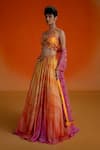 Buy_Shashank Arya_Multi Color Georgette, Net Sequins, Embroidery Round Neck Sequence Lehenga Set _Online_at_Aza_Fashions