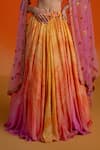 Shashank Arya_Multi Color Georgette, Net Sequins, Embroidery Round Neck Sequence Lehenga Set _at_Aza_Fashions