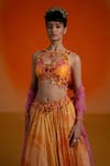 Buy_Shashank Arya_Multi Color Georgette, Net Sequins, Embroidery Round Neck Sequence Lehenga Set 
