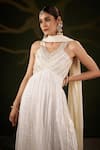 Muskann Kapadiaa_Ivory Silk, Chiffon Gota Patti Kurta Pant Dupatta Set _Online_at_Aza_Fashions