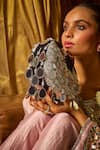 Buy_Forever Noor_Black Mirrors Seher Boat Bag _Online_at_Aza_Fashions