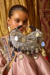 Shop_Forever Noor_Black Mirrors Seher Boat Bag _at_Aza_Fashions