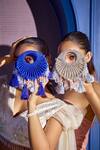 Buy_Forever Noor_Blue Tassels Electric Designer Rhinestone Bag _Online_at_Aza_Fashions