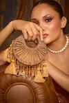 Buy_Forever Noor_Gold Tassels, Beads The Kala Mini Designer Bag _at_Aza_Fashions
