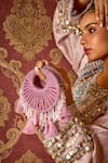 Forever Noor_Pink Beads, Tassels The Kala Mini Designer Bag _Online_at_Aza_Fashions
