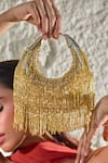 Buy_Forever Noor_Gold Fringe Designer Bag _Online_at_Aza_Fashions
