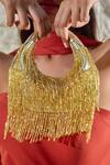 Buy_Forever Noor_Gold Fringe Designer Bag _at_Aza_Fashions
