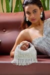 Buy_Forever Noor_Silver Fringe Designer Handbag _at_Aza_Fashions