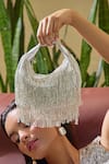 Buy_Forever Noor_Silver Fringe Designer Handbag _Online_at_Aza_Fashions